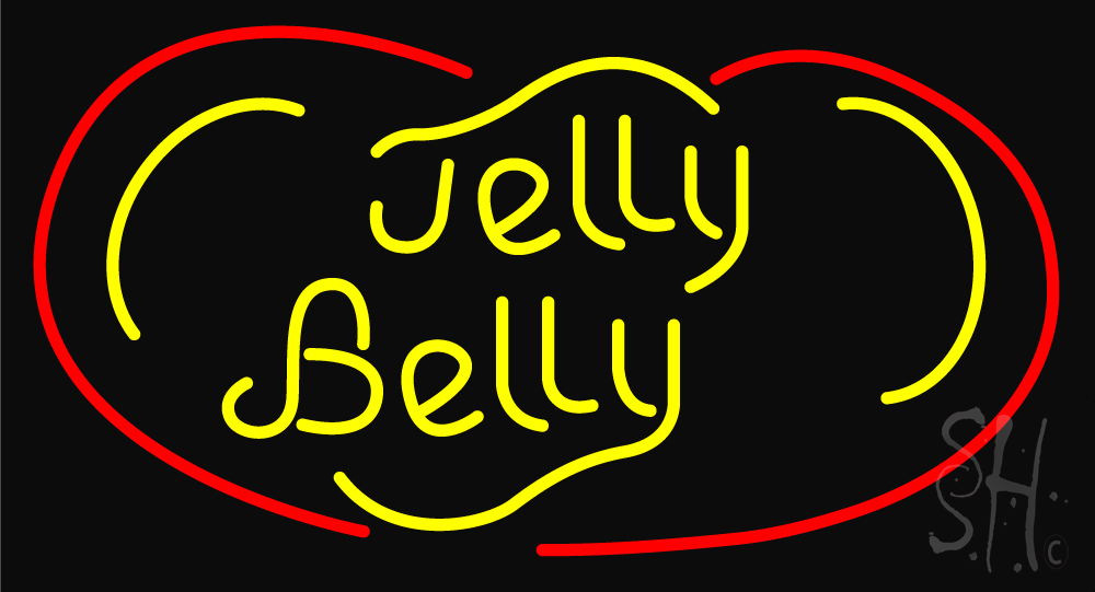 N105-18679-clear Jelly Belly Clear Backing Neon Sign - Yellow & Red - 20 in. Tall x 37 in. Wide