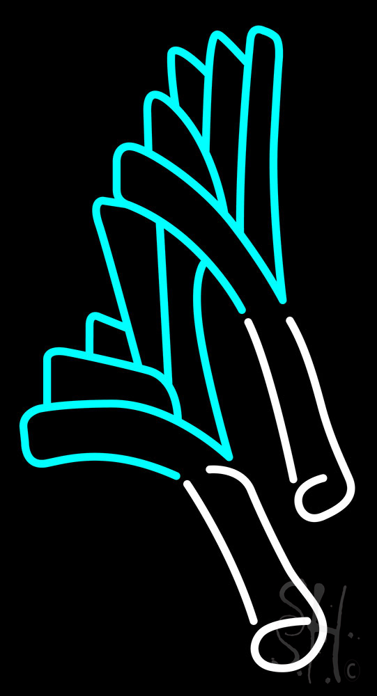 Vegetables Clear Backing Neon Sign - Turquoise & White - 37 in. Tall x 20 in. Wide