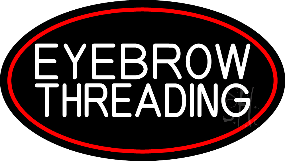 N105-15437-clear Eyebrow Threading Clear Backing Neon Sign - Red & White - 17 in. Tall x 30 in. Wide