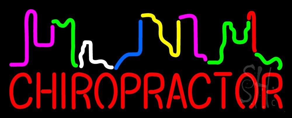 N105-2285-clear Chiropractor Clear Backing Neon Sign - Multi Color - 13 in. Tall x 32 in. Wide