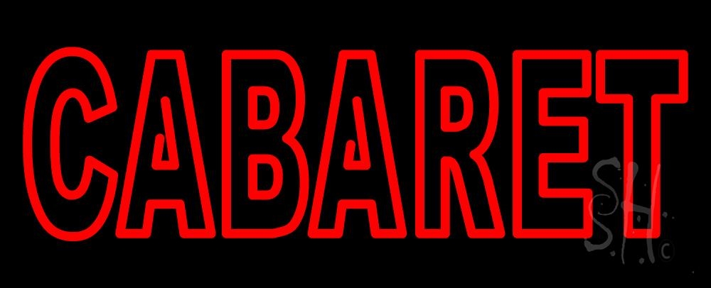 N105-2372-clear Double Stroke Cabaret Clear Backing Neon Sign - Red - 13 in. Tall x 32 in. Wide