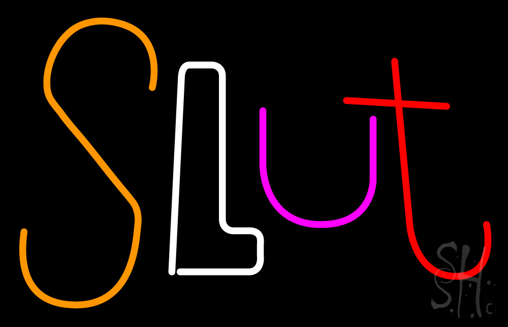 N105-F17972-clear Multicolor Sluts Clear Backing Neon Sign - Multi Color - 20 in. Tall x 31 in. Wide
