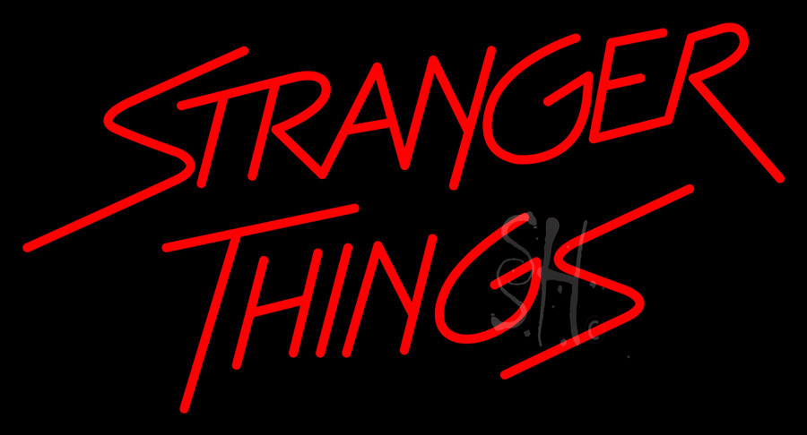 N106-1002-clear Red Stranger Things Logo Clear Backing Neon Sign - 20 in. Tall x 37 in. Wide
