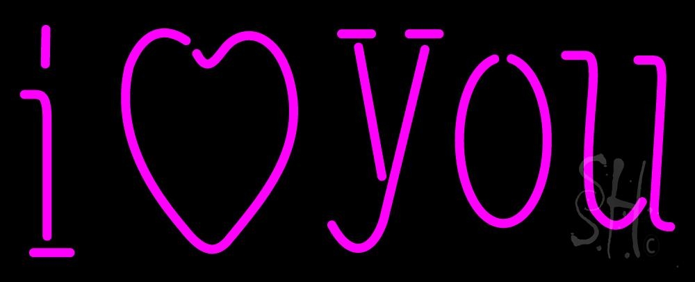 N105-1810-clear Pink I Love You Clear Backing Neon Sign - 13 in. Tall x 32 in. Wide