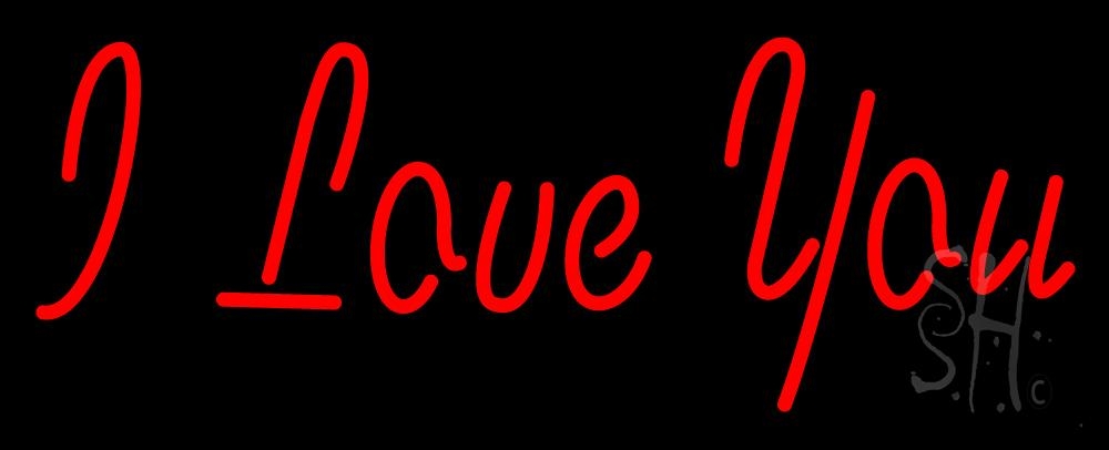 N105-1818-clear Red I Love You Clear Backing Neon Sign - 13 in. Tall x 32 in. Wide