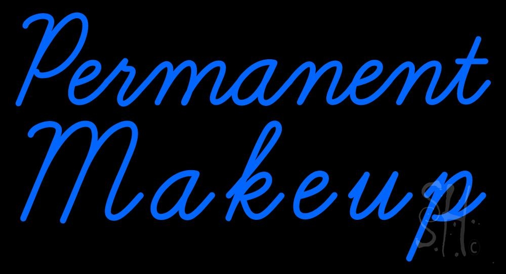 N105-1855-clear Blue Permanent Makeup Clear Backing Neon Sign - 20 in. Tall x 37 in. Wide