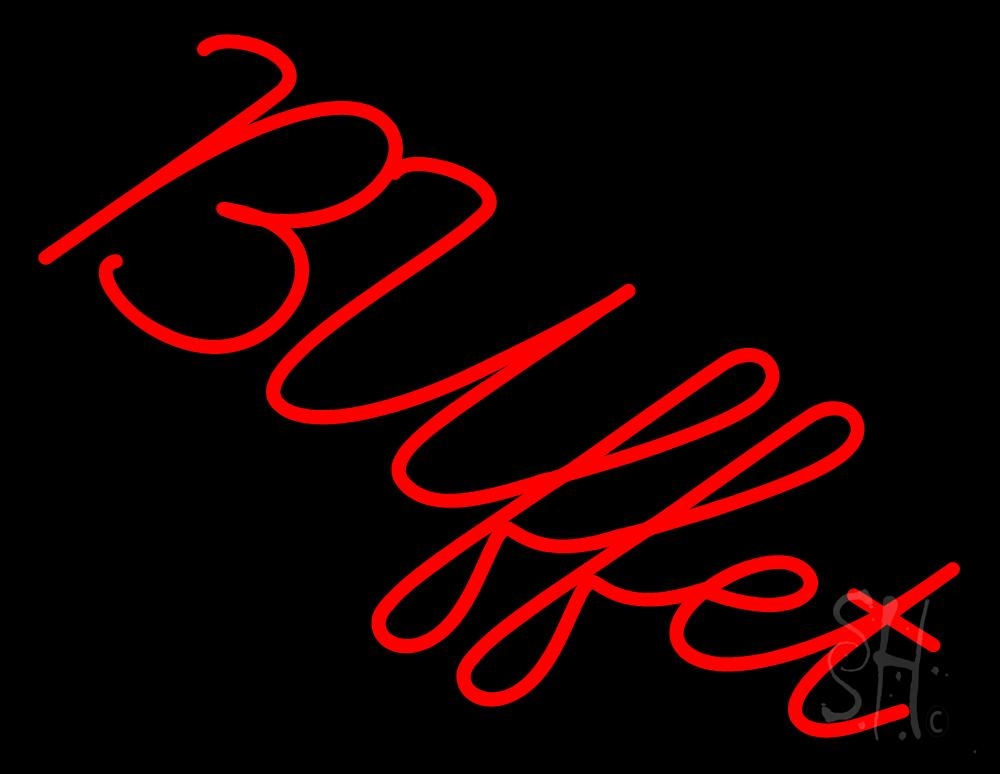 N105-1246-clear Cursive Buffet Clear Backing Neon Sign - Red - 24 in. Tall x 31 in. Wide