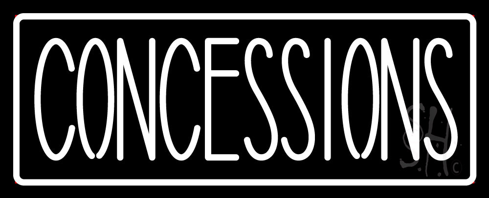N105-7645-clear Concessions White Border Clear Backing Neon Sign - White - 13 in. Tall x 32 in. Wide