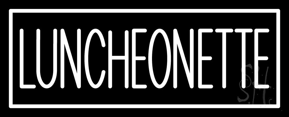 N105-1121-clear Luncheonette Double Stroke Clear Backing Neon Sign - White - 13 in. Tall x 32 in. Wide