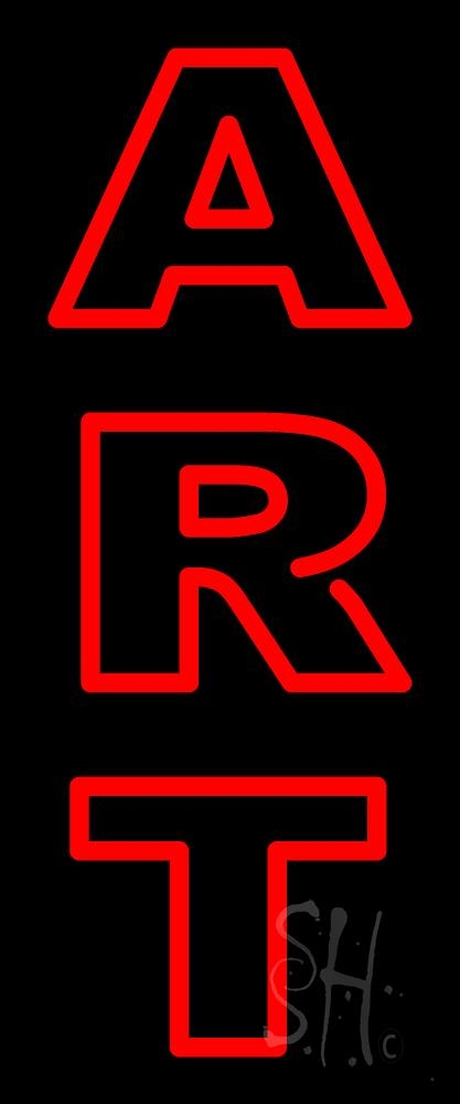 N105-6729-clear Vertical Double Stroke Art 1 Clear Backing Neon Sign - Red - 24 in. Tall x 10 in. Wide