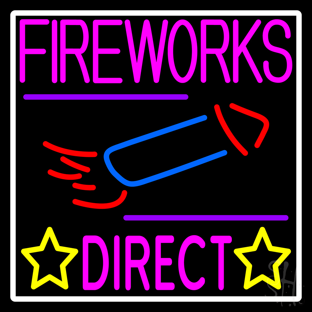 N105-14369-clear Fire Work Direct 1 Clear Backing Neon Sign - Multi Color - 24 in. Tall x 24 in. Wide