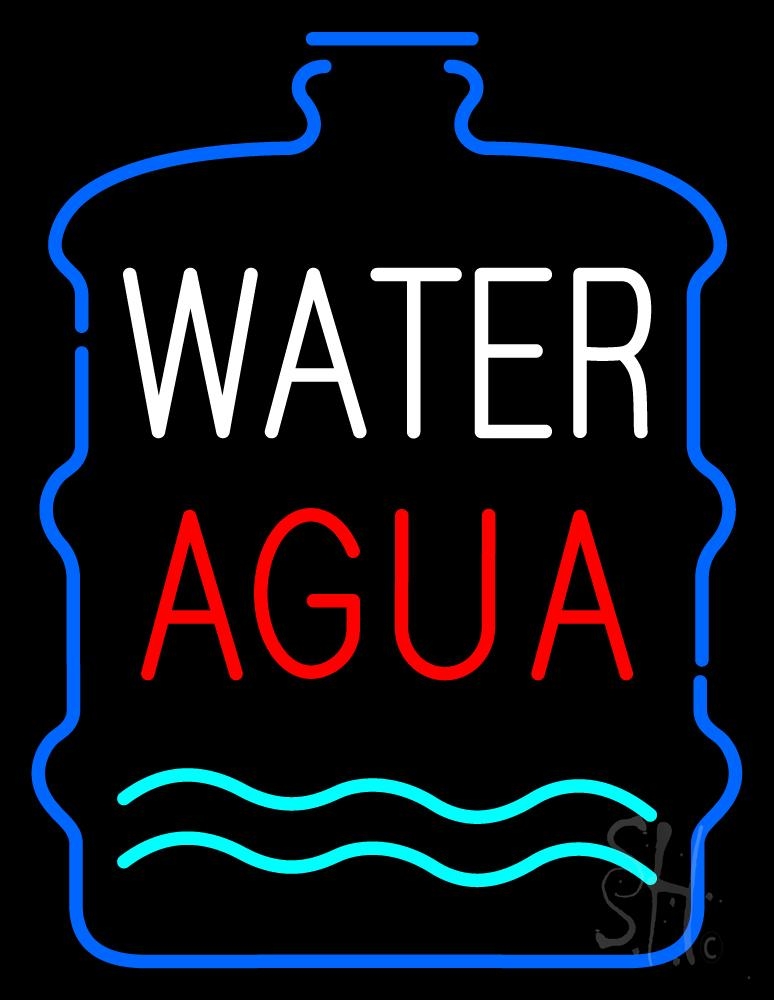 N105-1456-clear Water Aqua Clear Backing Neon Sign - Blue, White, Turquoise & Red - 31 in. Tall x 24 in. Wide