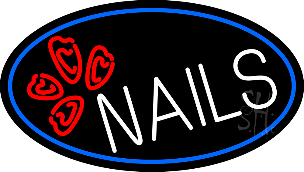 N105-15997-clear Red Nails Clear Backing Neon Sign - Red, White & Blue - 17 in. Tall x 30 in. Wide