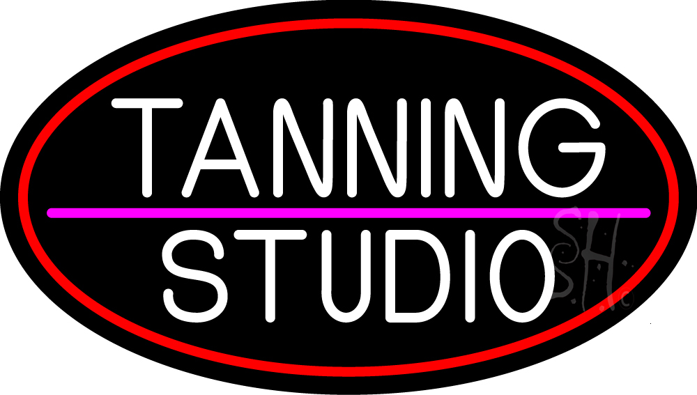 N105-16175-clear Tanning Studio Clear Backing Neon Sign - White, Pink & Red - 17 in. Tall x 30 in. Wide