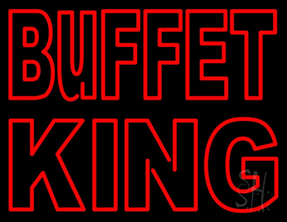 N105-2871-clear Red Buffet King Clear Backing Neon Sign - Red & White - 24 in. Tall x 31 in. Wide
