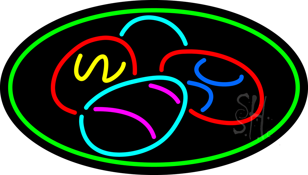 N105-14352-clear Easter Egg 1 Clear Backing Neon Sign - Multi Color - 17 in. Tall x 30 in. Wide