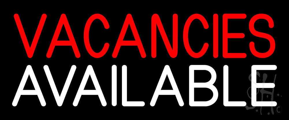 N105-16264-clear Vacancies Available Clear Backing Neon Sign - Red & White - 10 in. Tall x 24 in. Wide