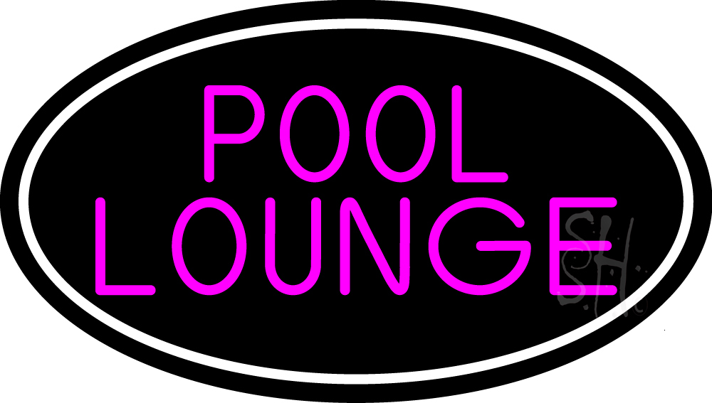 N105-15909-clear Pool Lounge Oval with White Border Clear Backing Neon Sign - White & Pink - 17 in. Tall x 30 in. Wide