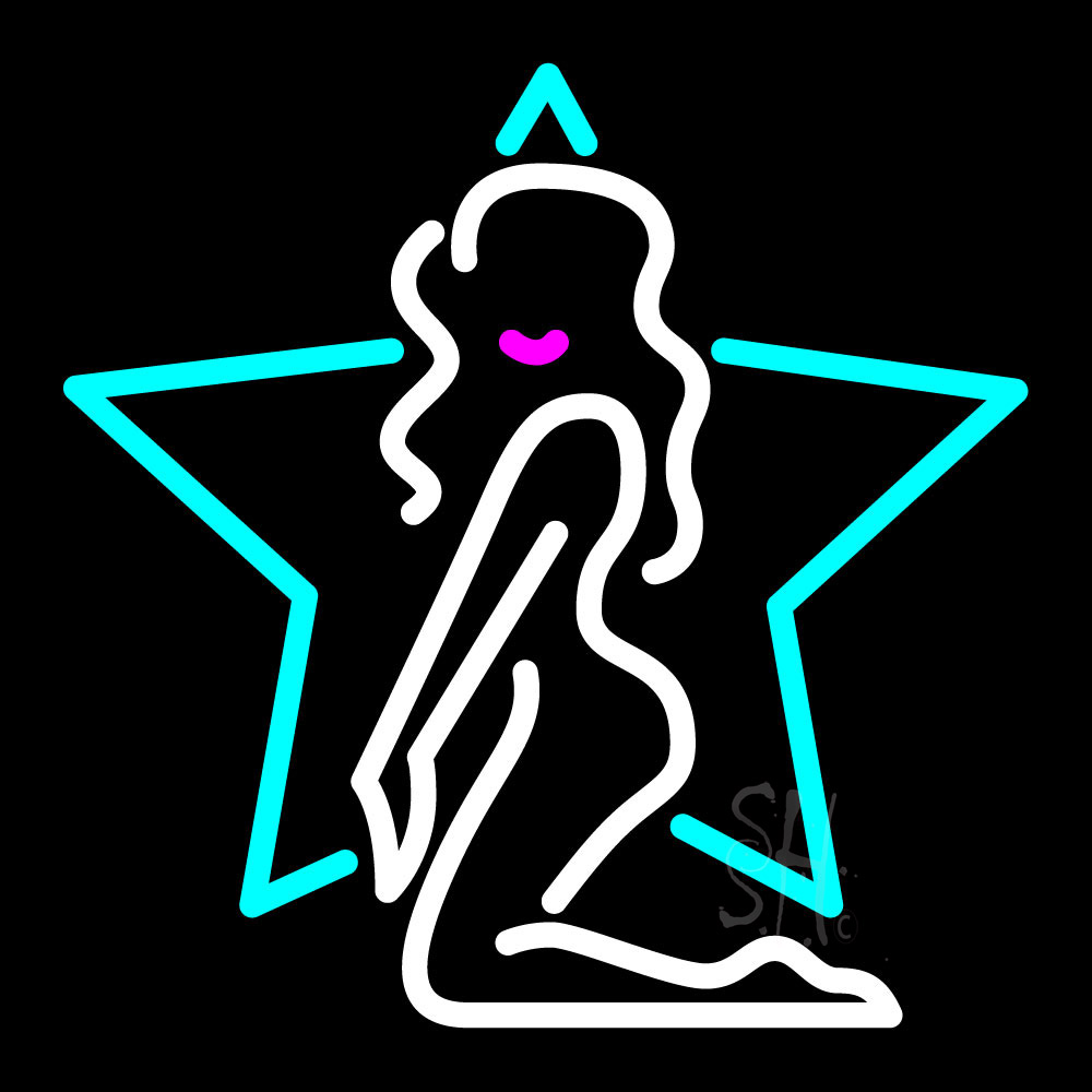 Picture of Everything Neon ENQ-60597 Girls Star LED Neon Sign 18&quot; Tall x 18&quot; Wide