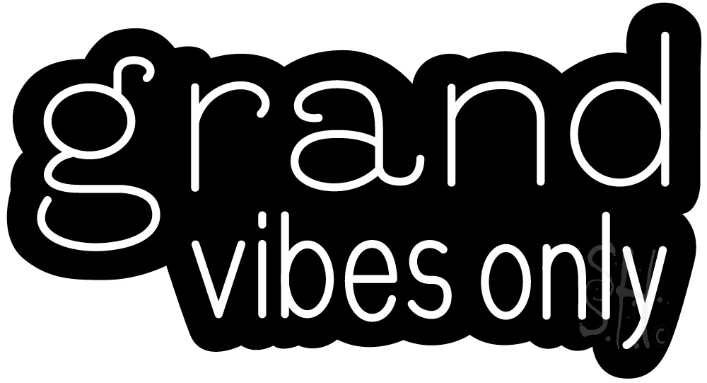 Picture of Everything Neon ENQ-60874 Grand Vibes Only Contoured Black Backing LED Neon Sign 13 x 24 - inches