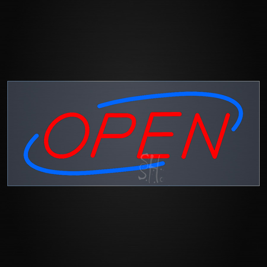 N100-0114C Open Clear Backing LED Neon Sign 6 x 15 - inches