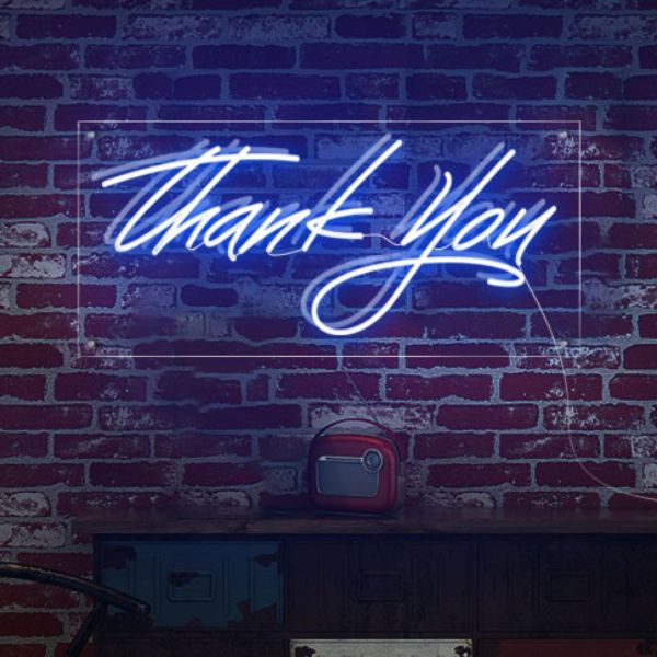 Picture of Everything Neon EN-F107-2011 Thank You LED Neon Sign 13&quot; Tall x 28&quot; Wide