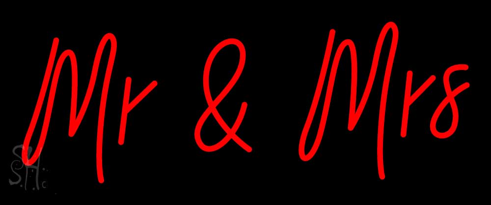 Mr & Mrs LED Neon Sign 6 x 15 - inches