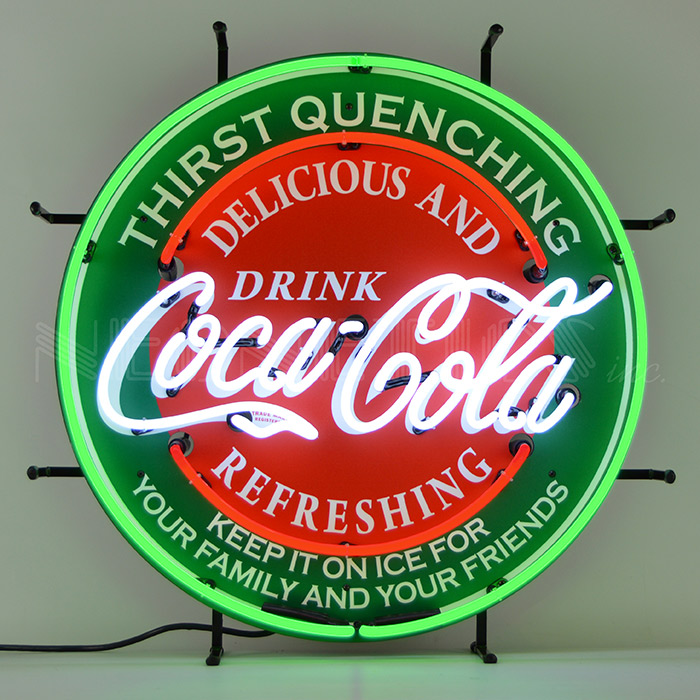 Coca-Cola Evergreen Neon Sign 24" x 24" x 4"
