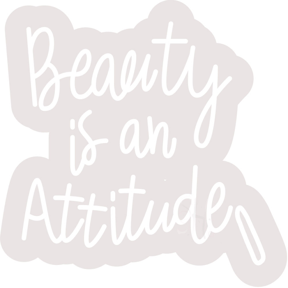 Picture of Everything Neon ENQ-60572 Beauty Is An Attitude Contoured Clear Backing LED Neon Sign 18 x 18 - inches