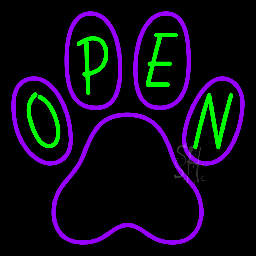 Picture of Everything Neon ENQ-60817 Open Pet Footprint LED Neon Sign 16 x 16 - inches