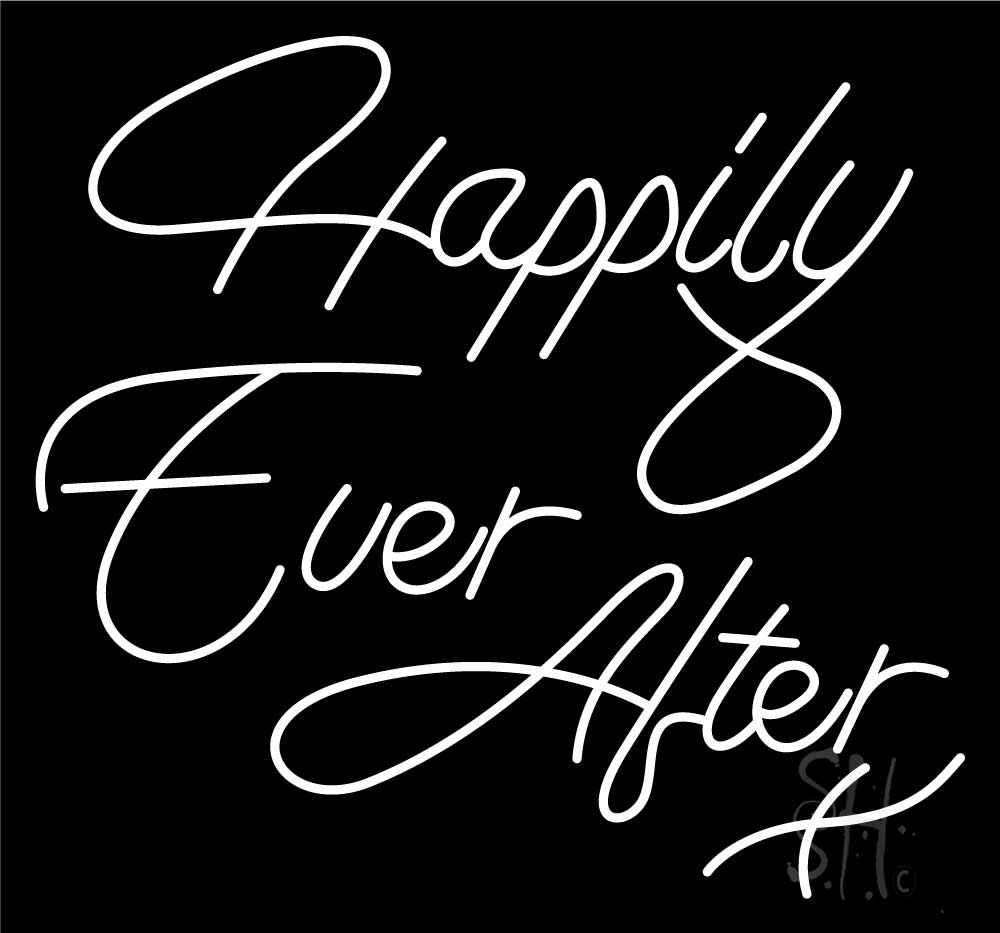 Happily Ever After LED Neon Sign 28" Tall x 30" Wide - inches