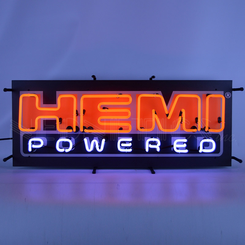 Hemi Powered Neon Sign With Backing 14" x 33" x 4"