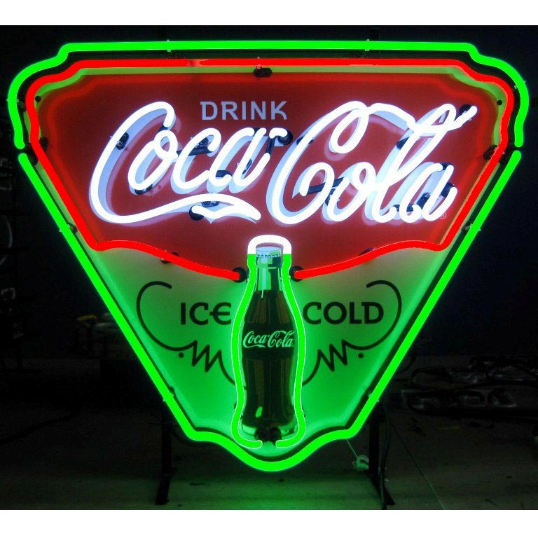 Coca-cola Ice Cold Shield Neon Sign 29" Tall x 24" Wide x 4" Deep