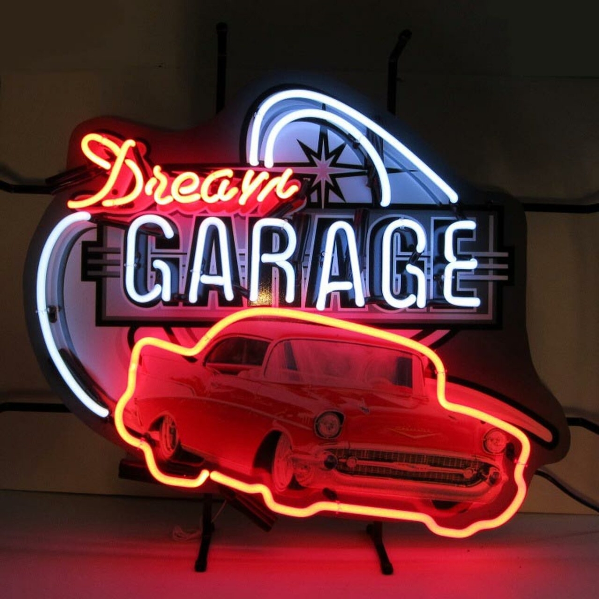 Dream Garage 57 Chevy Neon Sign 24" Tall x 29" Wide x 4" Deep