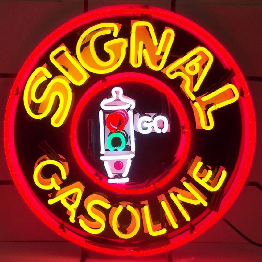 Signal Gasoline Neon Sign 24" Tall x 24" Wide x 4" Deep