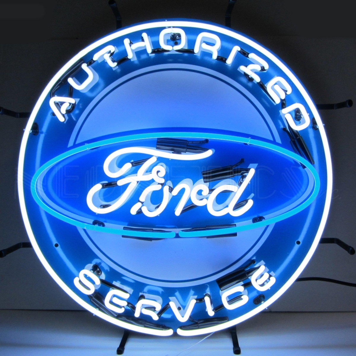 Ford Neon Sign with Silkscreen Backing 24" Tall x 24" Wide x 4" Deep