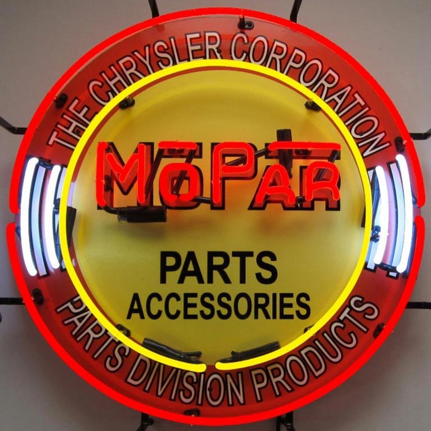 Mopar Circle Neon Sign 24" Tall x 24" Wide x 4" Deep