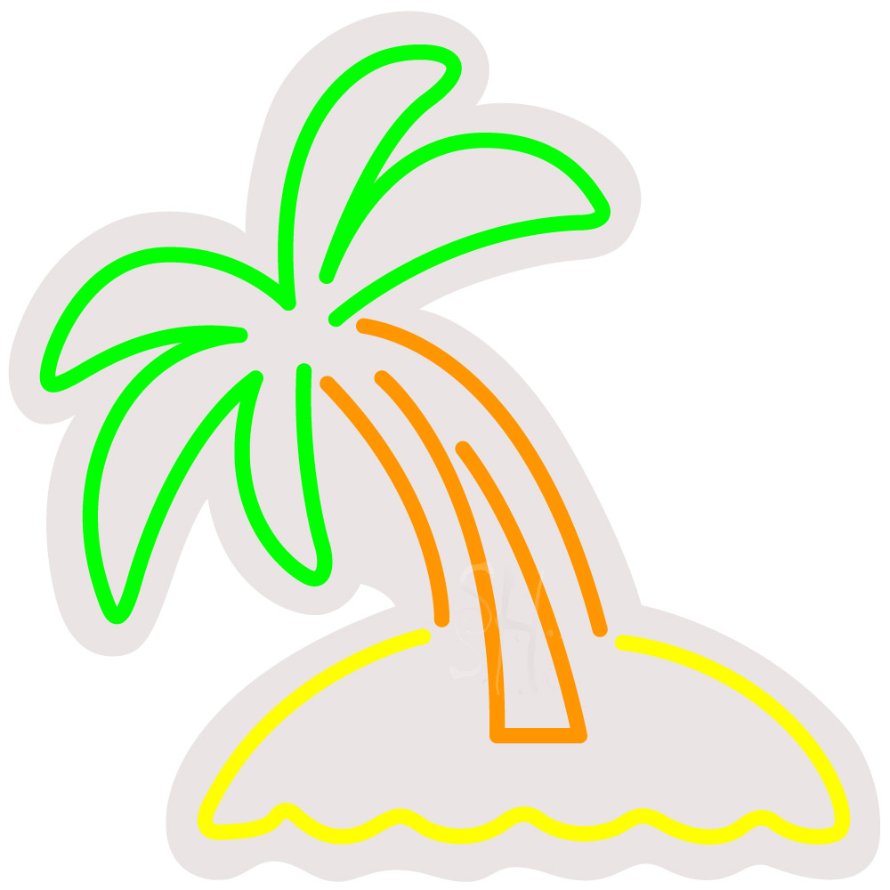 Picture of Everything Neon ENQ-60088 Palm Tree Contoured Clear Backing LED Neon Sign 16 x 16 - inches