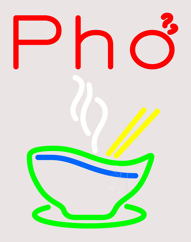 Picture of Everything Neon ENQ-60455 Pho Bowl Clear Backing LED Neon Sign 19&quot; Tall x 15&quot; Wide