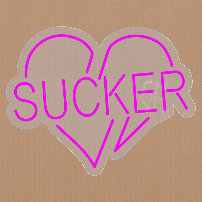 Sucker Contoured Clear Backing LED Neon Sign 15 x 19 - inches