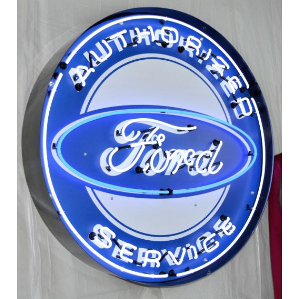 Large Ford Neon Sign W/ Backing in Crate 36" Tall x 36" Wide x 6" Deep