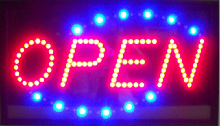 Open Horizontal Led Sign 16" Tall x 26" Wide x 1" Deep