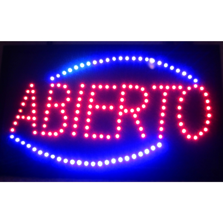 Abierto Led Sign 16" Tall x 26" Wide x 1" Deep