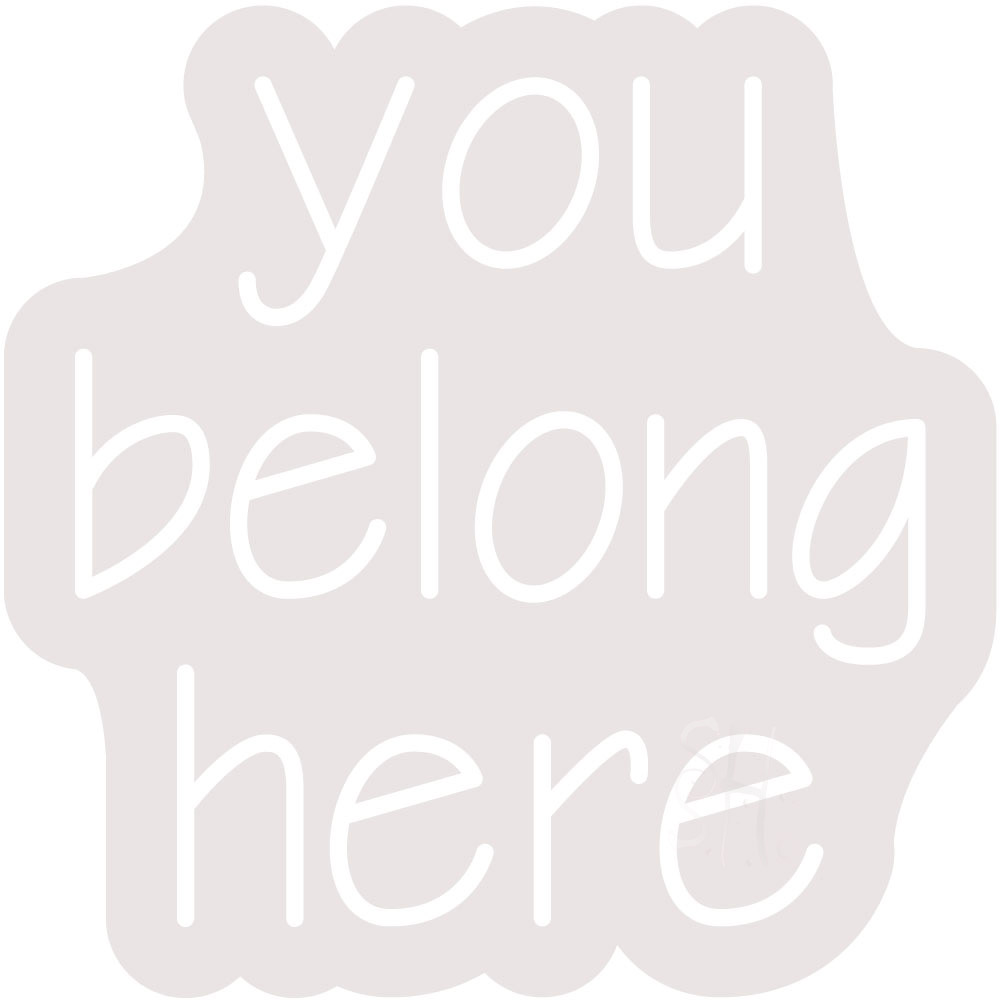 Picture of Everything Neon ENQ-61227 You Belong Here Contoured Clear Backing LED Neon Sign 16 x 16 - inches