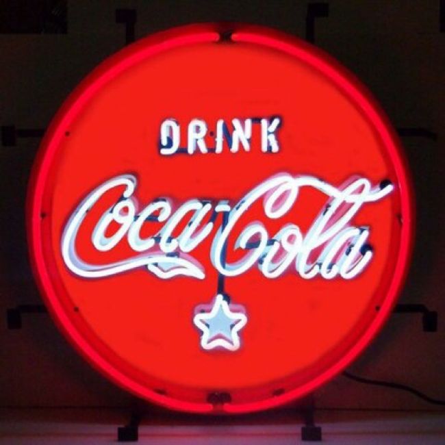 Coca-cola Red  White & Coke Neon Sign 24" Tall x 24" Wide x 4" Deep