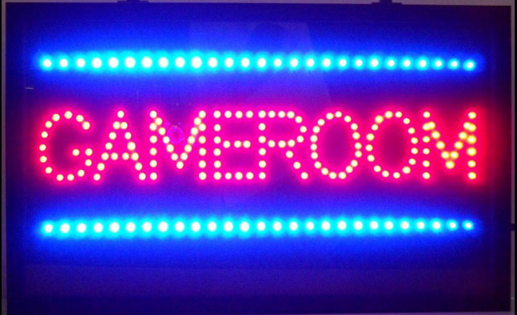 Gameroom Led Sign 11" Tall x 26" Wide x 1" Deep