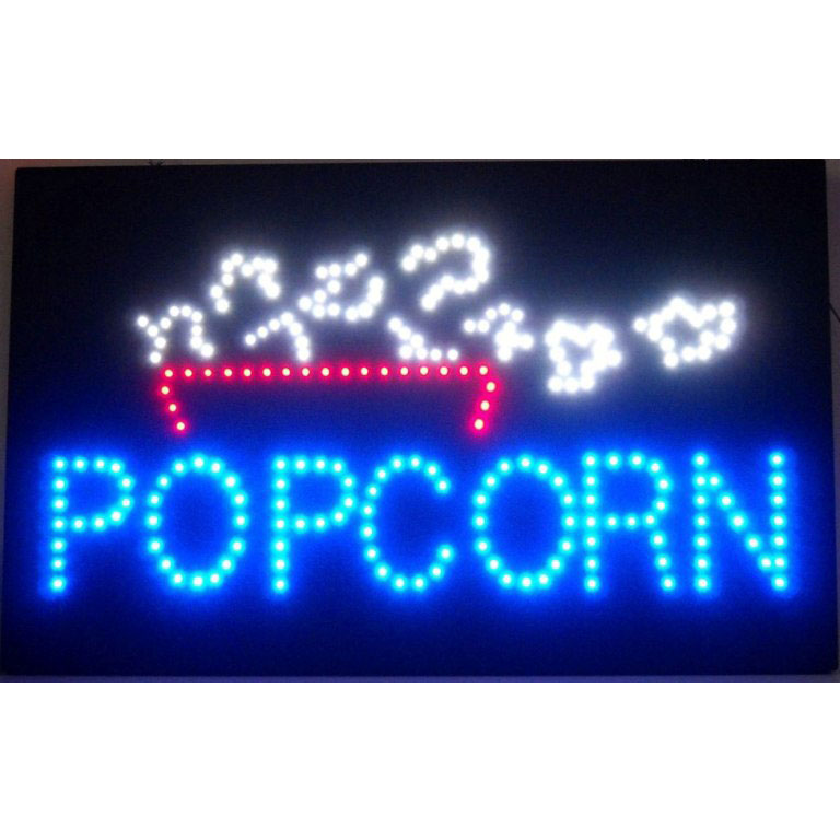 Popcorn Led Sign 16" Tall x 26" Wide x 1" Deep