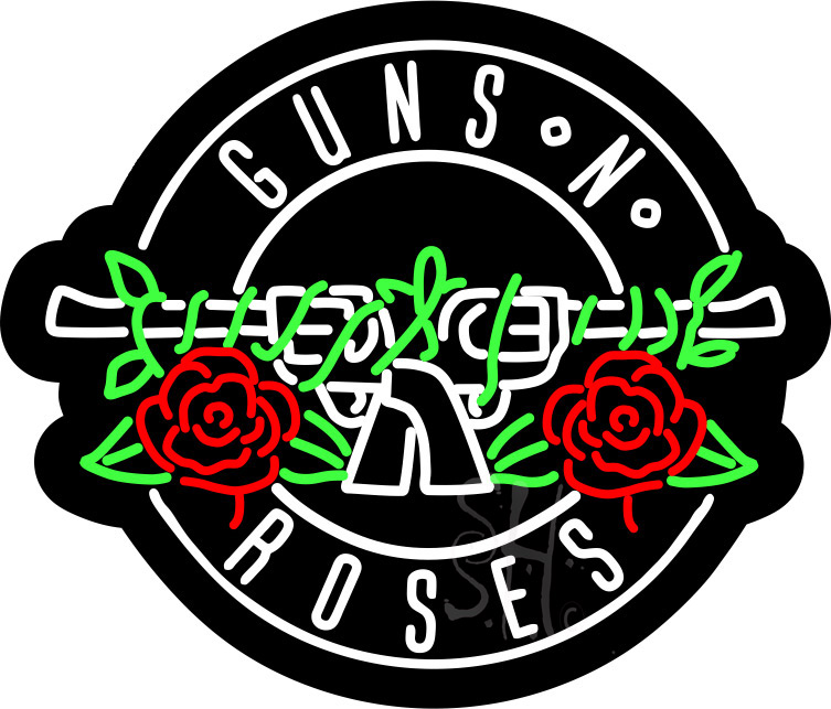 Picture of Everything Neon ENQ-60363 Guns N Roses Contoured Black Backing LED Neon Sign 24&quot; Tall x 28&quot; Wide