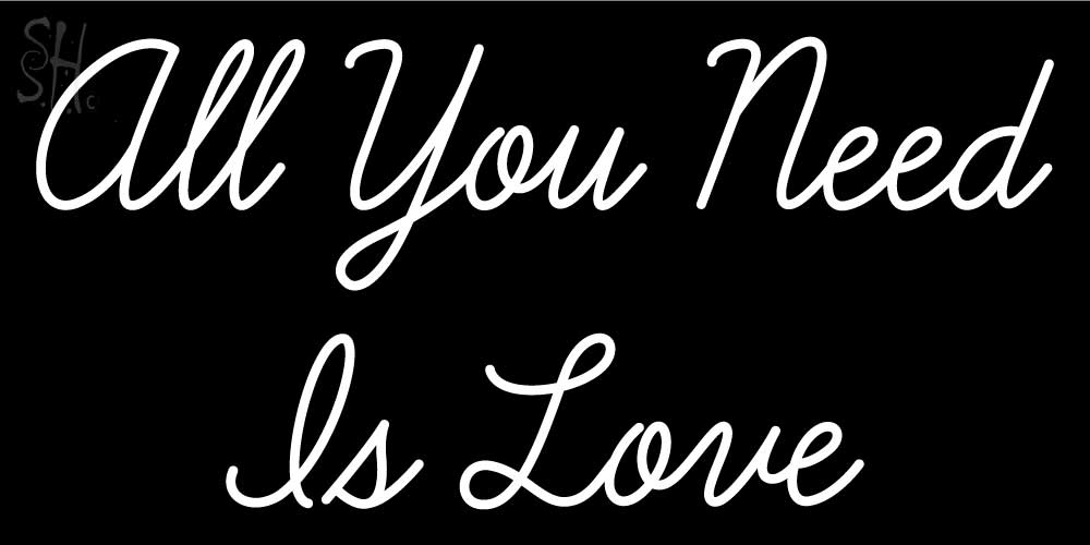 N105-6800 All You Need Is Love LED Neon Sign 16" Tall x 32" Wide - inches -  Everything Neon