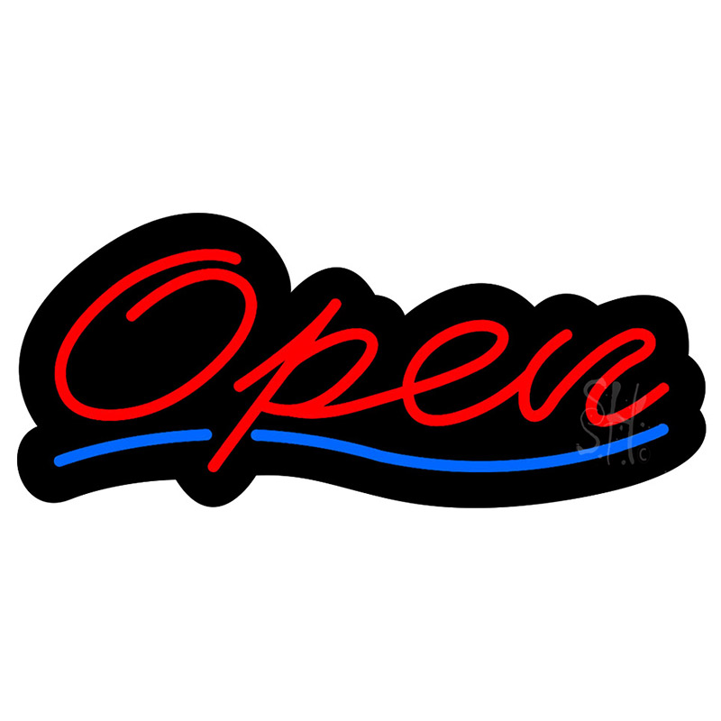 Open Contoured Black Backing LED Neon Sign 6 x 15 - inches